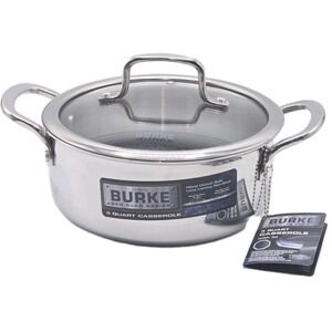 David Burke Geo Clad Cookware‎ 3Qt 8in Nonstick Casserole Stock Pot With Lid
